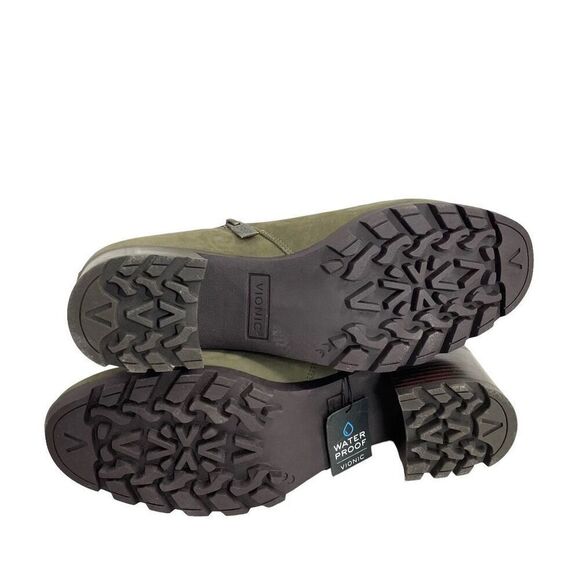 NEW Vionic Wilma leather Heeled Ankle Boots Size 9.5 olive green nubuck - Picture 11 of 11